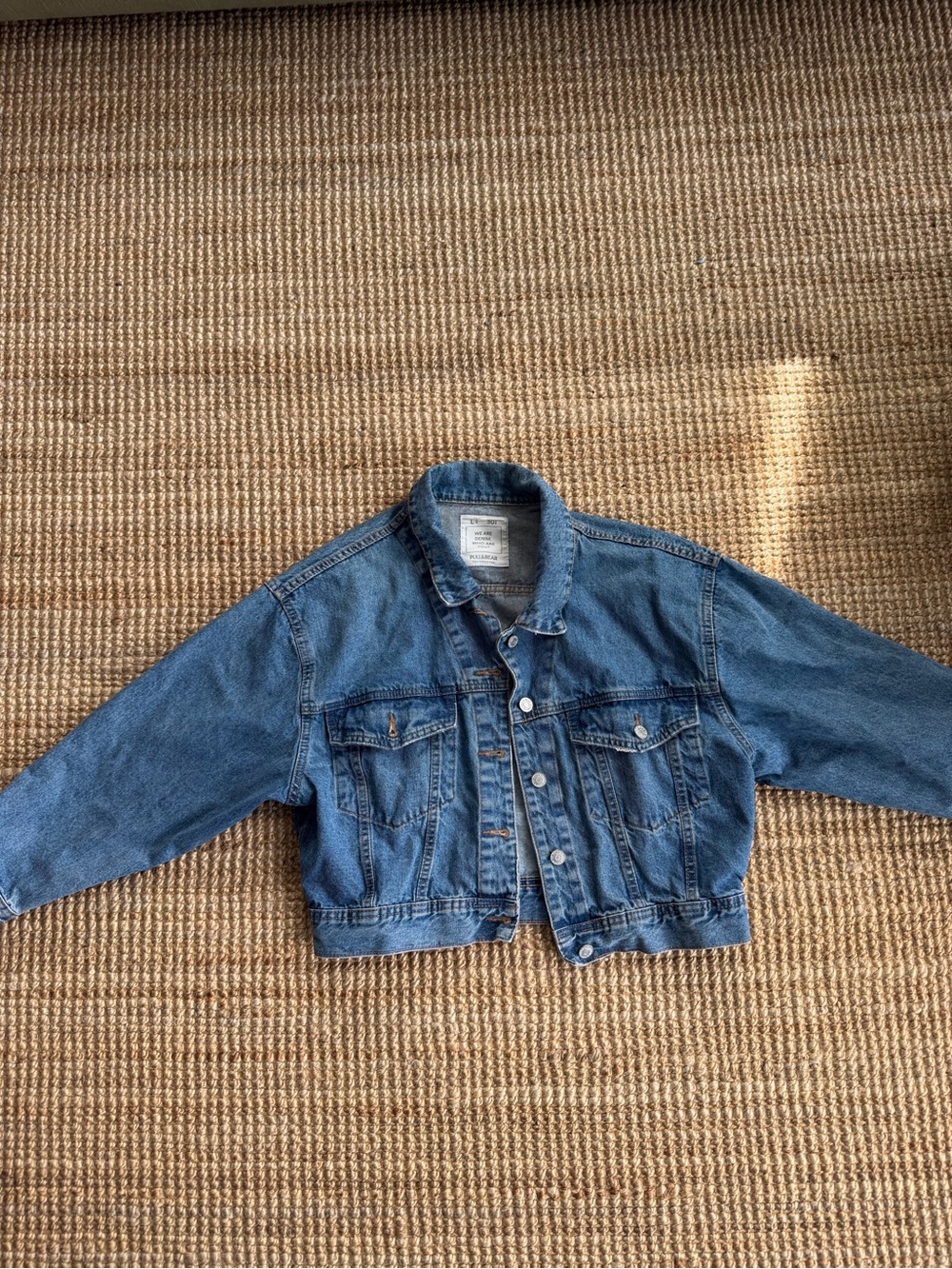 Pull&Bear Cropped Denim Jacket - Blue